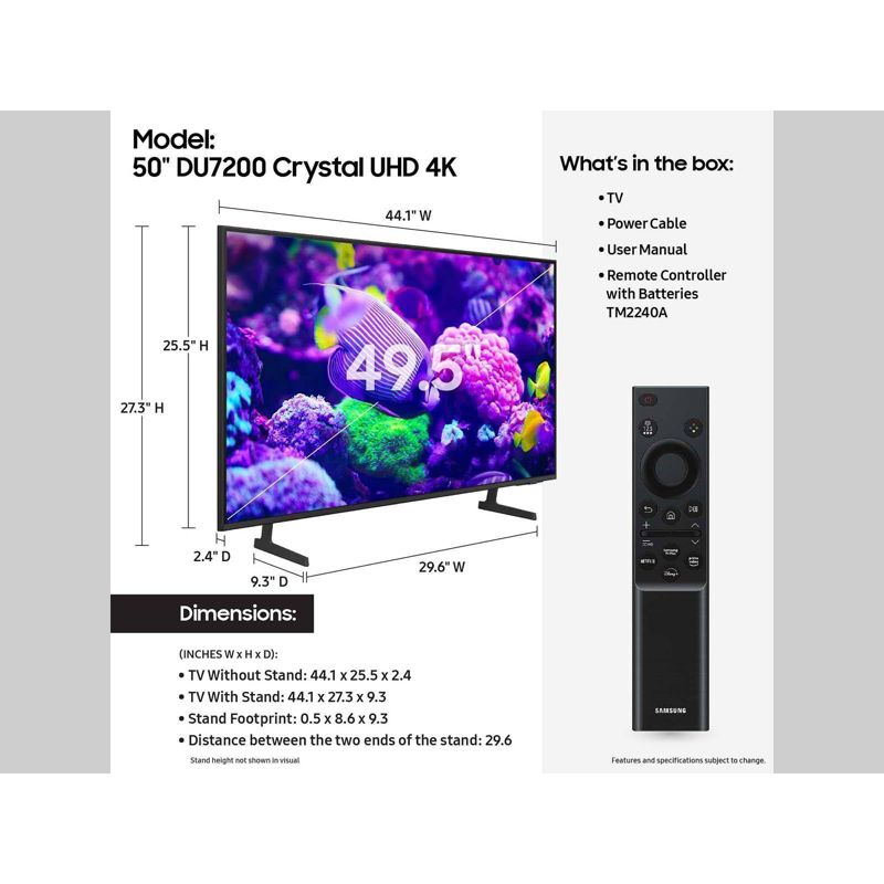 Samsung 50&#34; Class DU7200 HDR Crystal UHD 4K Smart TV - Titan Gray (UN50DU7200), 6 of 13