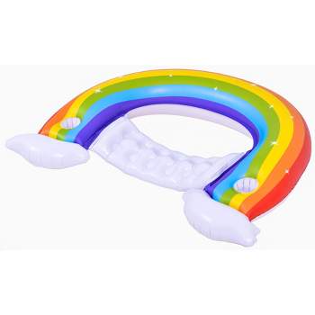 Pool Central 58" Inflatable Rainbow Swimming Pool Lounge Chair