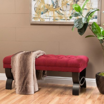 41'' Ottoman Bench With Half-Circle Legs,Upholstered Benches,Footstool Ottoman Furniture,Entryway Benches,Shoe Changing Bench-Cuddlewood