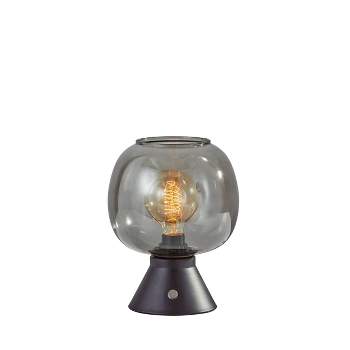 9.5" Ashton Collection Table Lantern Black (Includes Light Bulb) - Adesso