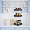 Unique Bargains Carbon Steel Kitchen Turntable Metal Condiment Lazy Susan Organizer Black - 4 of 4