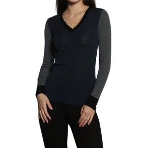 Women's Skinny Rib Vee Pullover - LABEL+thread - 1 of 4