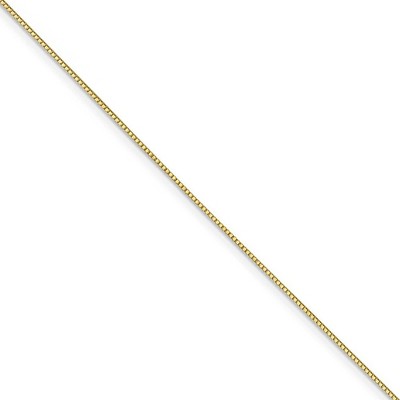 Black Bow Jewelry 0.7mm 10k Yellow Gold Solid Box Chain Lobster Clasp Necklace