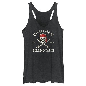Women's Pirates of the Caribbean: Curse of the Black Pearl Dead Men Tell No Tales Racerback Tank Top - 1 of 4
