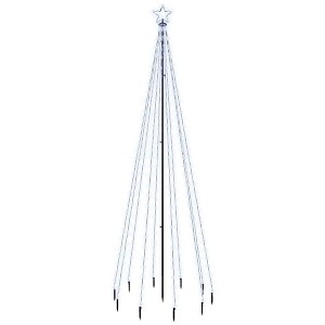vidaXL LED Christmas Tree with Spike - Cold White, 310 LEDs, 10 ft High, 8 Lighting Effects - 1 of 4