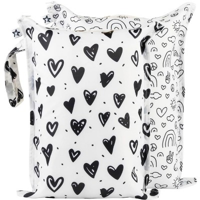 Tiny Twinkle Mess-Proof Waterproof Washable Baby/Toddler Wet Bags for Diapers, Swimsuits and Travel