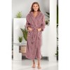 ADR Women's Robe, Plush Fleece Women's Bathrobe with Hood, Long Fluffy Fuzzy Bath Robe Pink Purple Plus Size - 2 of 4