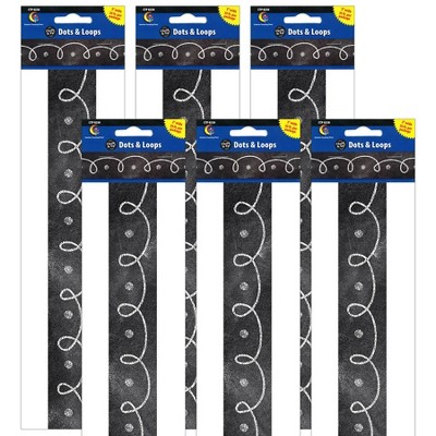 6pk 35ft Chalk It Up! Dots & Loops Classroom Borders - Creative Teaching Press