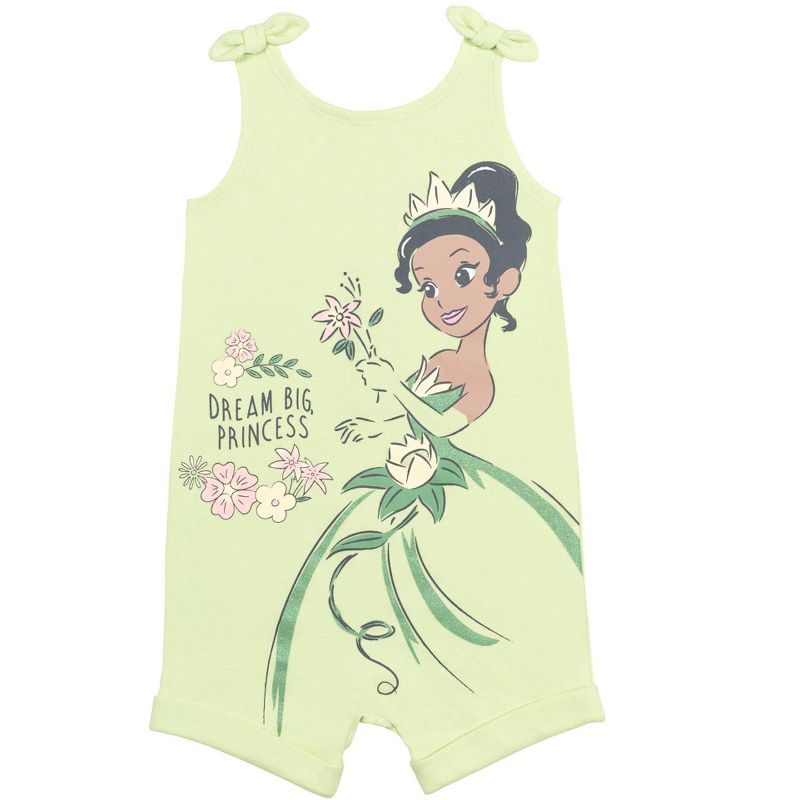 Disney Princess Rapunzel Ariel Belle Jasmine Aurora Baby Girls Snap Romper and Headband Newborn to Toddler, 3 of 9