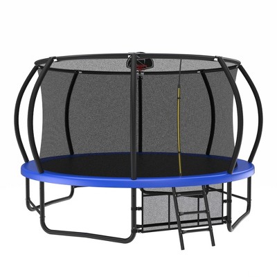 HFYee 12/14/16FT Kids Adventure Trampoline Safety Enclosure & Ladder for Outdoor Play for Ages 6-12