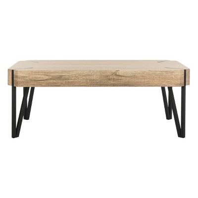 Liann Wood Top Coffee Table Brown - Safavieh