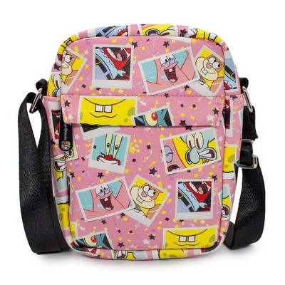 Nickelodeon Bag, Crossbody, SpongeBog SquarePants and Friends Snapshot Collage, Pink, Vegan Leather