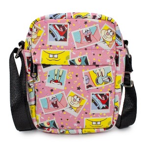 Nickelodeon Bag, Crossbody, SpongeBog SquarePants and Friends Snapshot Collage, Pink, Vegan Leather - 1 of 4