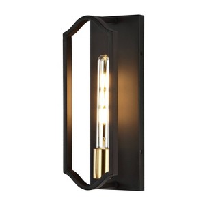 4.75" 1-Light Chloe Bohemian Farmhouse Iron LED Sconce - JONATHAN Y - 1 of 4