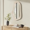 LuxenHome Natural Wood Framed Oval Irregular Wall Mirror, Accent and Vanity Brown - 2 of 4