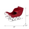 FURNIinspire Decorative Holiday Scene Props Large Iron Sleigh Distressed Christmas Santa Holiday Decoration, Home Decor, Red, 25"*13.5"*17.5" - 3 of 4