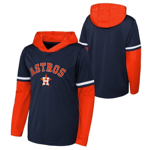 Mlb Houston Astros Boys' Long Sleeve Twofer Poly Hooded Sweatshirt : Target