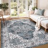 Vintage Floral Washable Area Rug - Non-Slip Non-Shedding Stain Resistant Carpet, Foldable Floor Cover for Living Room, Bedroom, Dining Room Entryway - 2 of 4
