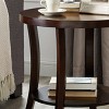 Syemin End Tables Round Wood Storage End Table Nightstand with Shelf Sofa Storage Side Table Bedside Tables for Small Space, Brown, 23"*23"*23.5" - 2 of 4