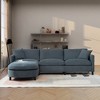 107.87" Modern L-Shaped Sectional Sofa with Ottoman and Removable Cushions, Storage Arm Pocket - 3 of 4