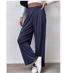 Coolmee Women's Wide Leg Pants Work Dress Pants Casual Slacks Business Pants with Pockets - 1 of 4
