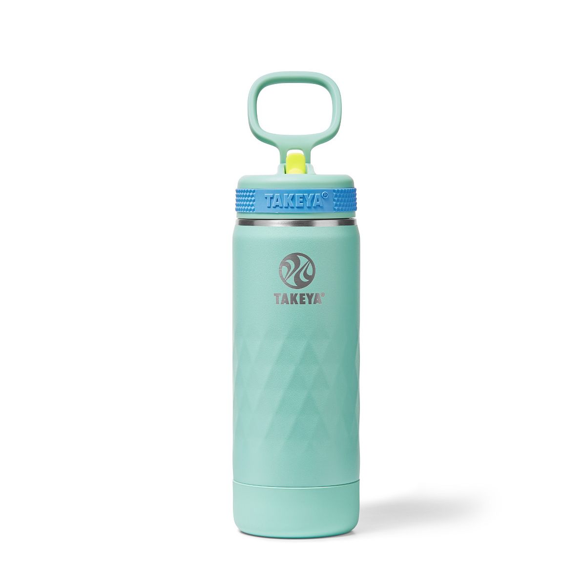 Takeya Sport 18 oz Kids Triple-Insulated Stainless Steel Water Bottle with Straw Lid (Brilliant Turquoise)