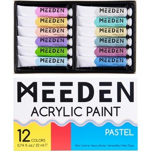 MEEDEN Pastel Acrylic Paint Set, 12 Pastel Colors 22 ml/0.74oz, Heavy Body Acrylic Paint Tubes - 1 of 1
