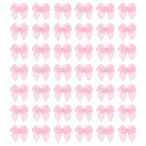 Unique Bargains Craft DIY Gift Packaging Accessories Satin Mini Flower Bows - 1 of 4