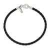 Black Bow Jewelry 3mm Black Leather Cord & Sterling Silver Starter Bead Bracelet - 4 of 4