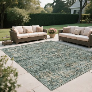 IHOMEADORE Indoor and Outdoor 7ft x 5ft Vintage  Machine Washable Area Rug Pet Friendly - 1 of 4