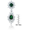 Guili Double Halo GV Sterling Silver with Colored Cubic Zirconia Emerald, Ruby, Sapphire, and Classic Cluster Dangle Earrings for Bold Elegance - 3 of 4
