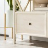 Farmhouse 3 Drawer Wood TV Stand for TVs up to 65" Rustic Oak/White Wash - Saracina Home: Media Storage Console - 3 of 4