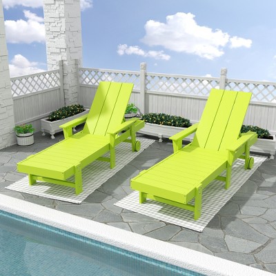 WestinTrends Ashore 2 Piece Reclining Chaise Lounge With Arms & Wheels