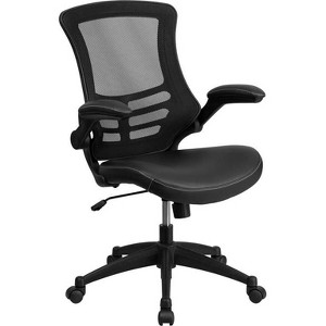 Mid Back Task Leather Chair Black - Riverstone Furniture Collection
