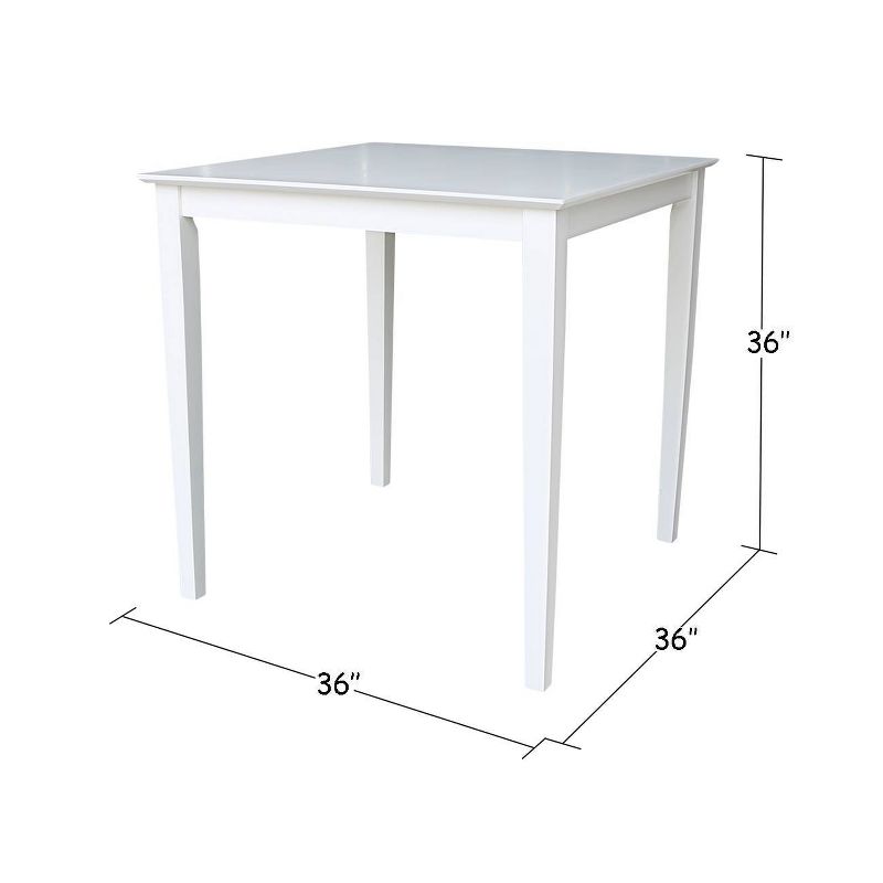Solid Wood 36" Square Dining Table White - International Concepts, 6 of 7