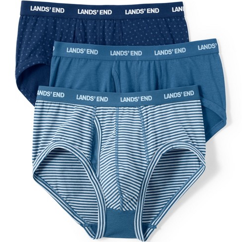 Lands' End Men's Comfort Knit Brief 3 Pack - Large - Blue/navy 3