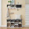 Whizmax Hall Tree Shoe Bench Industrial 6 in 1 Coat/Shoe Rack with 5 Hooks,12 Storage Cubbies with Bookshelf and Small Blackboard,for Entryway,Hallway - 2 of 4