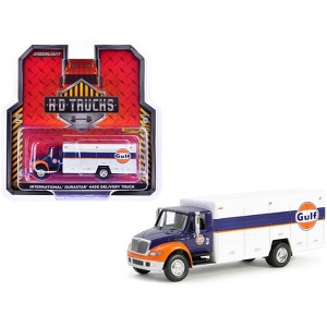 International Durastar 4400 Delivery Truck "Gulf Oil" Dark Blue and White "H.D. Trucks" 1/64 Diecast Model Car by Greenlight - 1 of 3