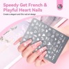 Saviland Pro French Tip Stencil System - 4PC Long-Life Stamping Plates w/ Wave, Heart & Nature Patterns for Salon-Grade Artistry (Size: 4 Count) - 4 of 4