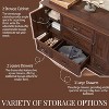 Farmhouse 5 Drawer Dresser, 47.5″ Rustic Wood Dressers Organizer with Sliding Barn Doors for Bedroom, Kitchen, Hallway - 3 of 4