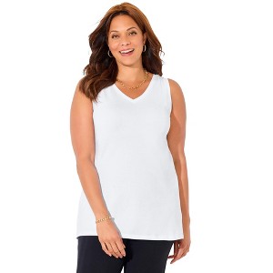 Catherines Women's Plus Size Suprema Studio Reversible Tank - 1 of 4