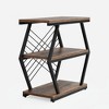 Resenkos Sofa Side End Table, End Table, Couch Table,Industrial End Table Side Table with 3 Storage Shelves & Metal Frame,Rustic Brown - 3 of 4