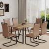 ModernLuxe 5/7 PCS Dining Set for 4/6, Modern Dining Table Set with Upholstered Dining Chairs, Brown+Black - 2 of 4