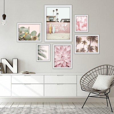 Americanflat Boho Botanical (Set Of 6) Framed Prints Gallery Wall Art Set Southwest Beach Photography By Sisi And Seb