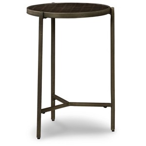 Doraley Chairside End Table Black/Gray/Brown/Beige - Signature Design by Ashley: Contemporary Honeycomb, Metal Base - 1 of 4
