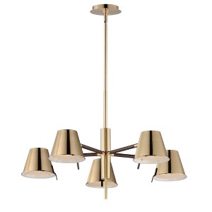 Maxim Lighting Carlo 5 - Light Chandelier in  Dark Bronze/Leather/Heritage Brass - 1 of 4