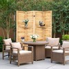 MAYEERTY Freestanding Room Divider, 5.6Ft Wood Privacy Screen with Shelves - 2 of 4