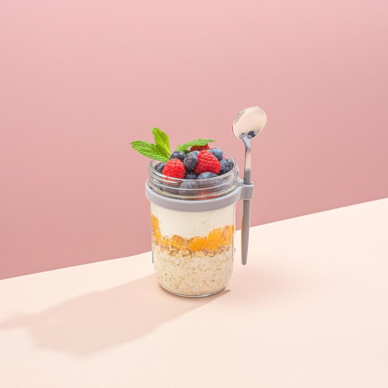 JoyJolt Dawn Overnight Oats Glass Containers with Spoon, 5 of 7