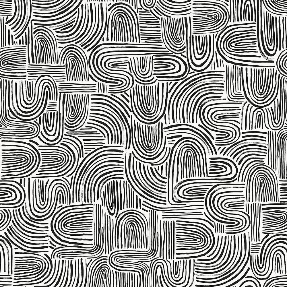 Tempaper & Co.® Swell Removable Peel and Stick Wallpaper, Black Pearl, 28 sq ft: Vinyl, Self-Adhesive, Washable, Abstract