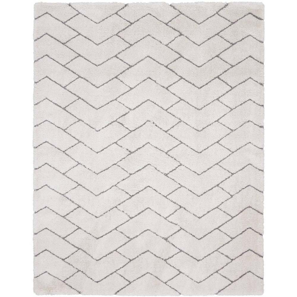 Photos - Area Rug Nourison 7'10"x9'10" Dreamy Shag Chevron Machine Woven Indoor  Ivo 